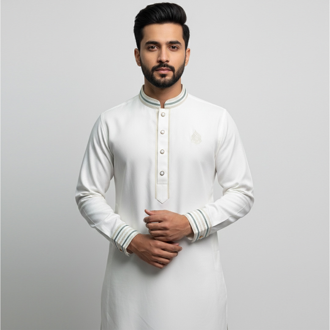 white Chelle Cotton Panjabi (exclusive)